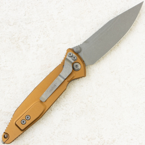 Нож Microtech Socom Elite, Apocalyptic, M390, Aluminum Tan, 160-10 APTA Нож Microtech Socom Elite, Apocalyptic, M390, Aluminum Tan, 160-10 APTA
