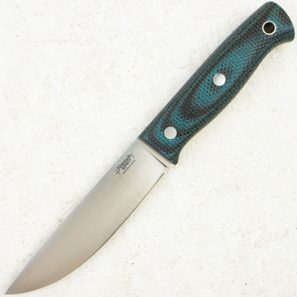 Нож Южный Крест Росомаха, CPR, Convex, Micarta Black/Blue, Насечка, 215