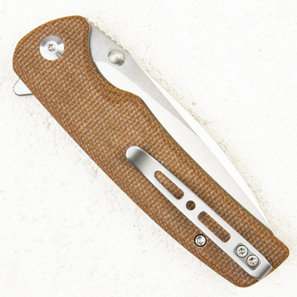 Нож Sencut Sachse Button Lock, 9Cr18MoV, Micarta Brown, S21007-3