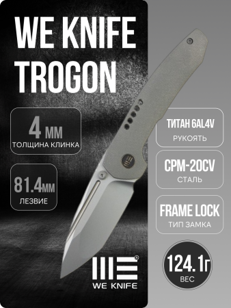 Нож WE Knife Trogon, CPM 20CV, Titanium Gray