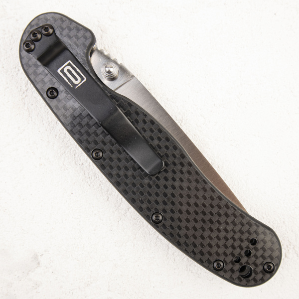 Нож Ontario Rat 1, D2, Satin, Black Carbon, 8867CF