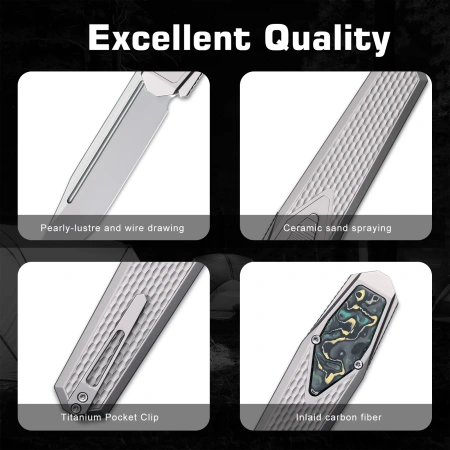 Нож Remette Swordfish Clip-Point, M390, Titanium Green Handle, ZL101A2