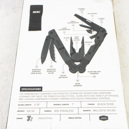 Мультитул SOG PowerAssist, Black Oxide-Nylon Sheath, B67N-CP