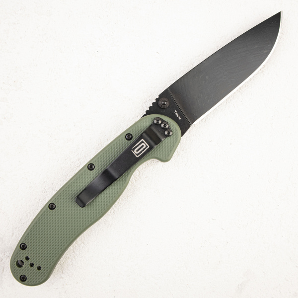 Нож Ontario Rat 1, AUS-8, Black, Olive Nylon, 8846OD