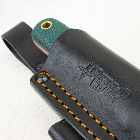 Нож Южный Крест Кефарт, VG10, Конвекс, Микарта Изумруд, Насечка