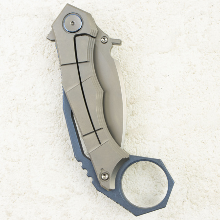 Нож WE Knife Tayra, Stonewashed, M390, Titanium Gray/Blue Handle, WE24069-2 Нож WE Knife Tayra, Stonewashed, M390, Titanium Gray/Blue Handle, WE24069-2