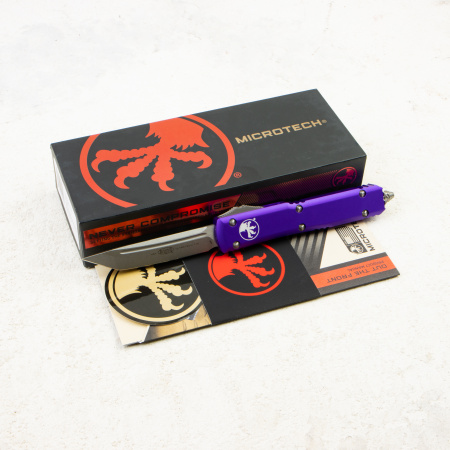 Нож Microtech Ultratech Tanto, Stonewash, M390, Aluminum Purple, 123-10 PU