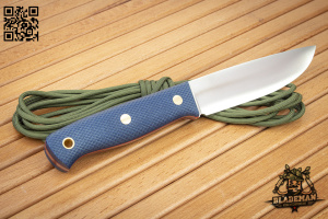 Нож Южный Крест Модель X M, N690, Конвекс, Микарта Синяя, Насечка Нож Южный Крест Модель X M, N690, Конвекс, Микарта Синяя, Насечка - купить в интернет-магазине Blademan