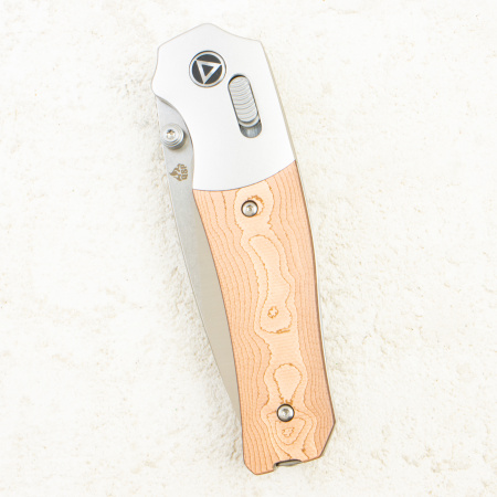 Нож QSP Vault, Stonewash-Satin 14C28N, Silver Aluminium Bolster/Micarta, QS157-D1