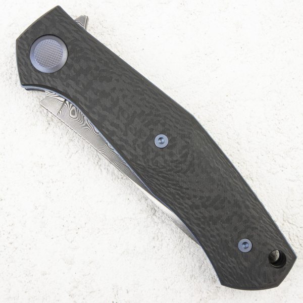 Нож МБШ CannaBis Ice, Damascus Zladinox, Titanium/Carbon