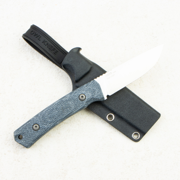 Нож OWL Barn XS F, N690 Cryo, Micarta Jeans Gray, Kydex