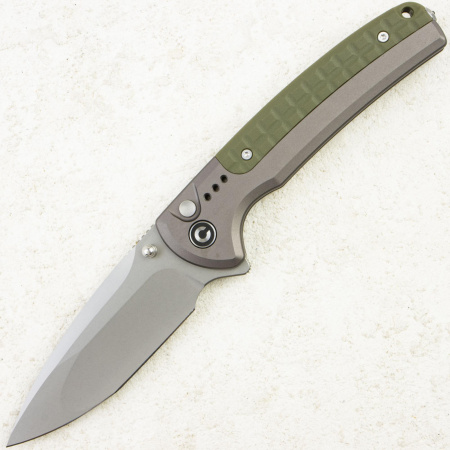 Нож CIVIVI Sentinel Strike II, Stonewashed, Nitro-V, Aluminum Gray/FRN Green Handle, C22025D-2