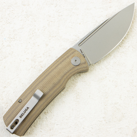 Нож Petrified Fish Beluga, K110, Sandblasting, Khaki Micarta Handle, PFP01KAMP Нож Petrified Fish Beluga, K110, Sandblasting, Khaki Micarta Handle, PFP01KAMP