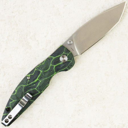 Нож QSP Turtle Punk, Stonewashed 14C28N, G10 Black/Green, QS158-C1 Нож QSP Turtle Punk, Stonewashed 14C28N, G10 Black/Green, QS158-C1