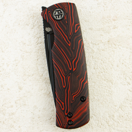 Нож Petrified Fish Beluga, Black Stonewashed, 14C28N, Gmascus Red/Black Handle, PFP01XRDMW Нож Petrified Fish Beluga, Black Stonewashed, 14C28N, Gmascus Red/Black Handle, PFP01XRDMW