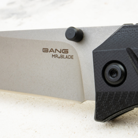 Mr.Blade Bang, D2, Stonewashed, G10 Black Mr.Blade Bang, D2, Stonewashed, G10 Black