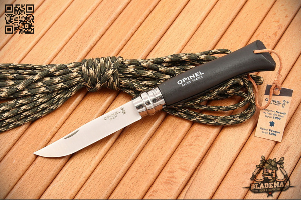 Нож Opinel №8 Trekking, Нержавеющая сталь, Черный - складной туристические ножи из стали