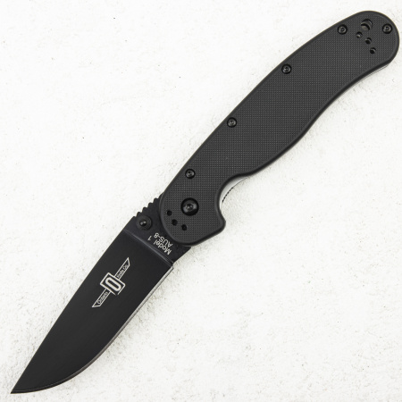 Нож Ontario Rat 1, AUS-8, Black, Black Nylon, 8846BP