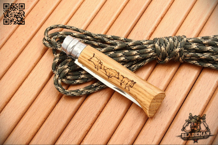 Нож Opinel №8 Animalia, Нержавеющая сталь, Дуб, Гравировка кабан - купить в интернет-магазине Blademan