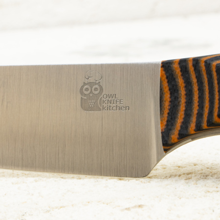 Нож овощной OWL S100 F, N690 Cryo, G10 Black/Orange, Kydex