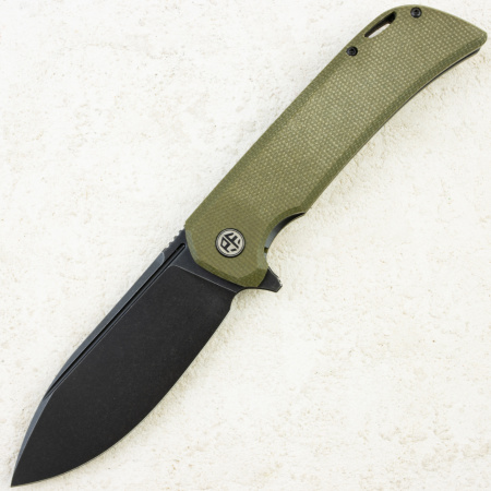 Нож Petrified Fish Tunny, Black Stonewashed, 14C28N, Micarta Green Handle, PFB05GRMDW Нож Petrified Fish Tunny, Black Stonewashed, 14C28N, Micarta Green Handle, PFB05GRMDW