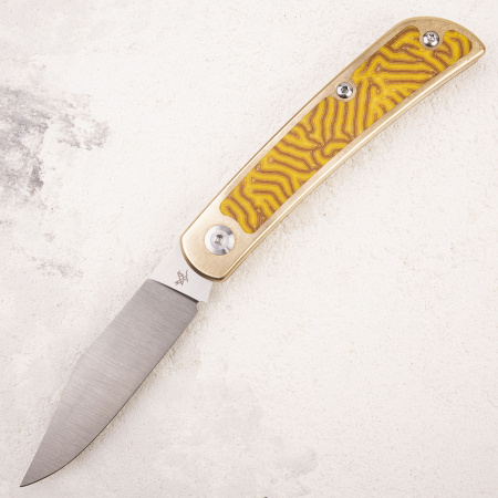 Нож WKL Mockingbird, ELMAX, Bronze/Micarta Yellow