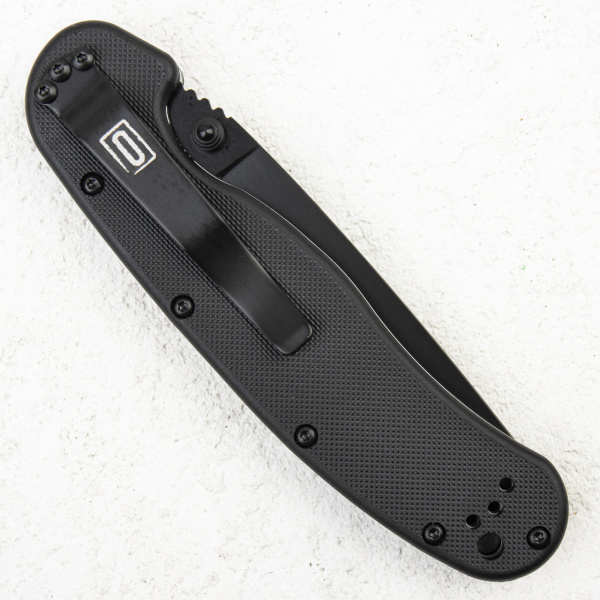 Нож Ontario Rat 1, AUS-8, Black, Black Nylon, 8846BP