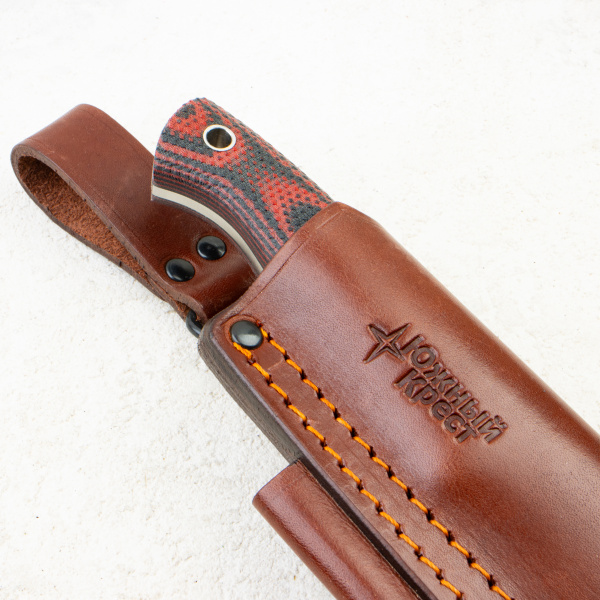 Нож Южный Крест - Кедр L, Elmax, Convex, Micarta Красно-Черная, Насечка, 236