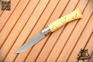 Нож Opinel №7 Nature, Нержавеющая сталь, Самшит, Гравировка сердца - купить в интернет-магазине Blademan