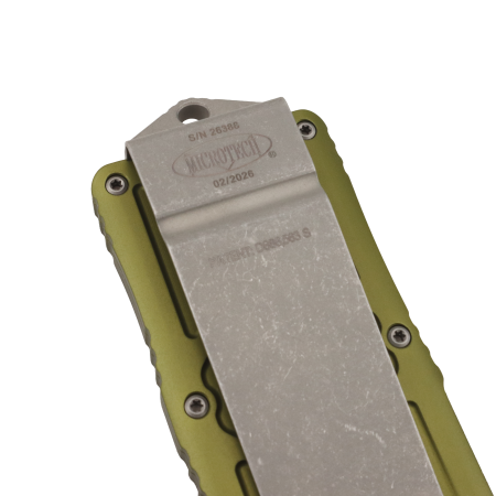 Нож Microtech Exocet (Double Edge), Apocalyptic, M390, Aluminum OD Green, 157-10 APOD