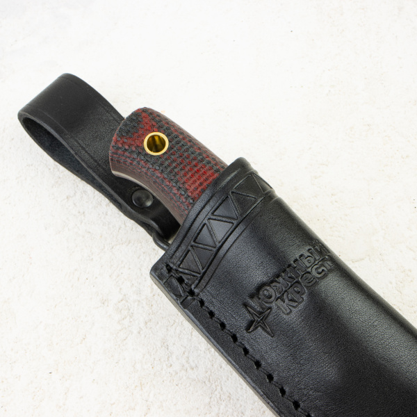 Нож Южный Крест Рыбацкий L, Elmax, Micarta Black/Red, Насечка