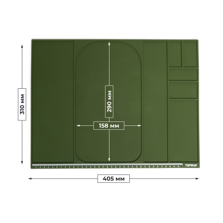 Коврик TSPROF для сборки, разборки, заточки ножей (зеленый), TS-MS23011GN