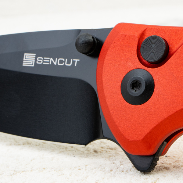 Нож SENCUT ArcBlast Flipper & Button Lock, 9Cr18MoV, Red Aluminum Handle, S22043B-4