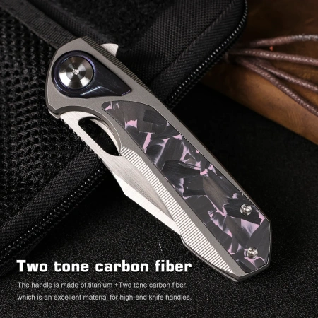 Нож Remette Saker Falcon, CPM S45VN, Titanium/Carbon Black/Pink Handle, ASTP-3 Нож Remette Saker Falcon, CPM S45VN, Titanium/Carbon Black/Pink Handle, ASTP-3