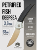 Нож Petrified Fish Deepsea, Satin, K110, Carbon Fiber/G10 Black Handle, PFP05DS Нож Petrified Fish Deepsea, Satin, K110, Carbon Fiber/G10 Black Handle, PFP05DS