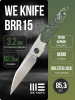 Нож WE Knife Brr15, Satin, M390, Gray Titanium/ Jungle Wear FatCarbon Fiber Handle, WE24007-4 Нож WE Knife Brr15, Satin, M390, Gray Titanium/ Jungle Wear FatCarbon Fiber Handle, WE24007-4