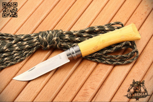 Нож Opinel №7 Nature, Нержавеющая сталь, Самшит, Гравировка следы - складной туристические ножи из стали