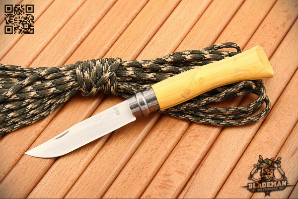 Нож Opinel №7 Nature, Нержавеющая сталь, Самшит, Гравировка следы - складной туристические ножи из стали