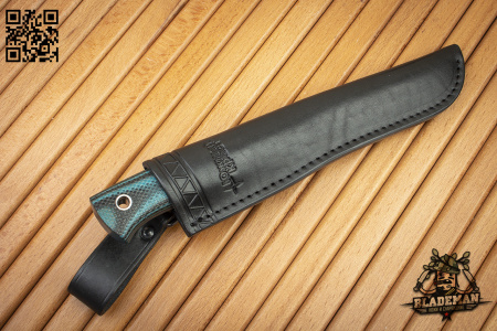 Нож Южный Крест Компаньон Эксперт, N690, Микарта черно-синяя, Насечка - купить в интернет-магазине Blademan