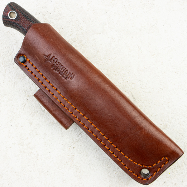 Нож Южный Крест Caribou L, Convex, Elmax, Micarta Black/Red, Насечка, 253