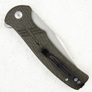 Нож CIVIVI Cogent, 14C28N Silver, Micarta Coarse Green, Button Lock, C20038D-5 - складной туристические ножи из стали Нож CIVIVI Cogent, 14C28N Silver, Micarta Coarse Green, Button Lock, C20038D-5 - складной туристические ножи из стали
