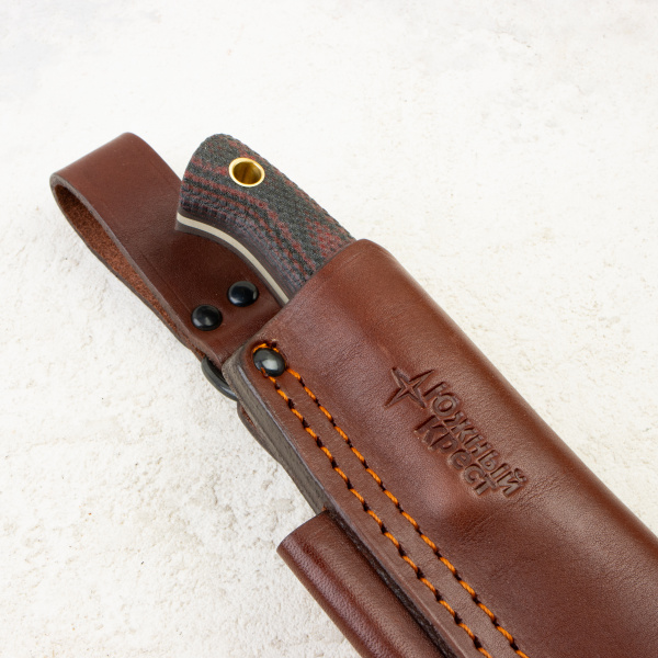 Нож Южный Крест Шершень L, VG-10, Convex, Micarta Black/Red, Насечка