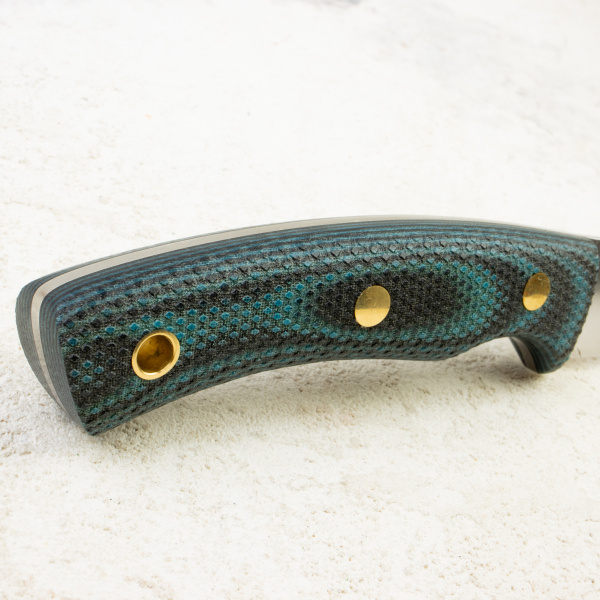 Нож Южный Крест Траппер, VG-10, Convex, Micarta Black/Blue, Насечка