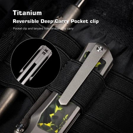 Нож Remette Aurora, M390, Titanium/Carbon Black/Yellow Handle, AURA-Y