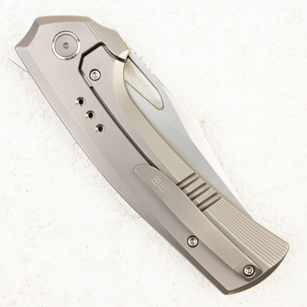 Нож WE Knife Nefaris, CPM 20CV, Bead Blasted Titanium Handle - складной туристические ножи из стали