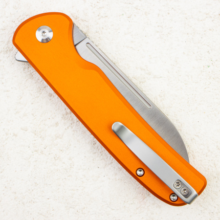 Нож CIVIVI Chevalier II Flipper & Button Lock, 14C28N, Orange Aluminum Handle, C20022B-2