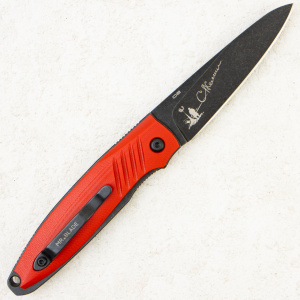 Mr.Blade Shot, D2, Black Stonewash, G10 Red Mr.Blade Shot, D2, Black Stonewash, G10 Red