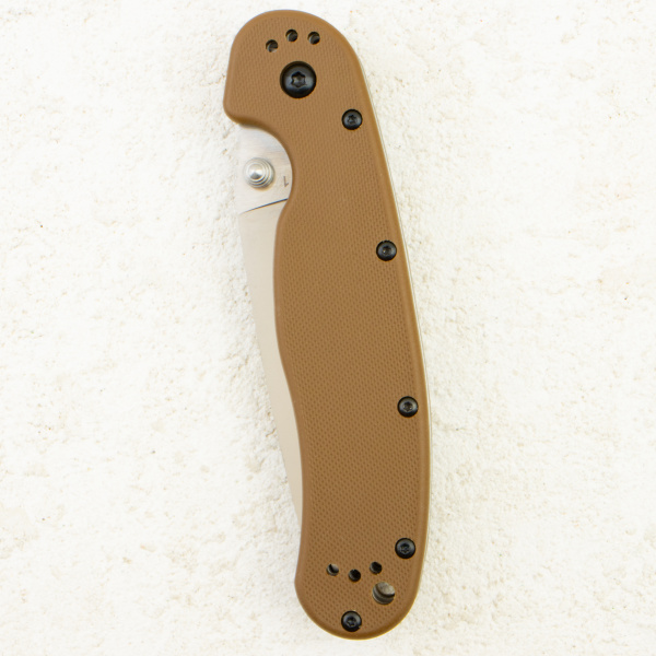 Нож Ontario Rat 1, D2, Satin, Coyote Brown Nylon, 8867CB
