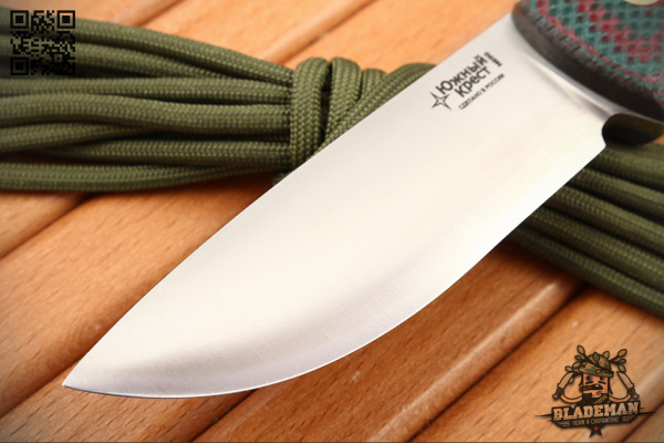 Южный Крест Caribou, N690, Конвекс, Микарта зелёно-красная, насечка - купить в интернет-магазине Blademan