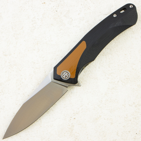 Нож Petrified Fish Pub, D2, Satin, G10 Brown/Black Handle, PF838BRS